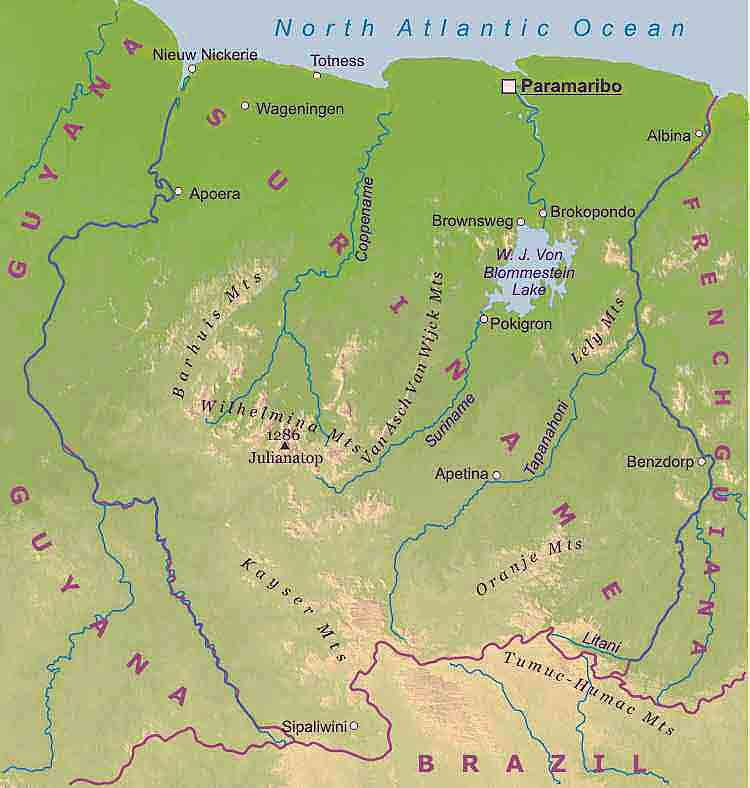 suriname river map